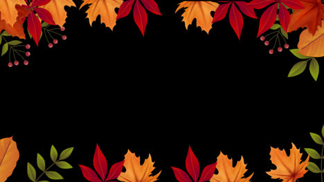 Herbst-Bunte-Blätter-Thanksgiving-Blatt-Mit-Alphakanal,-Transparenter-Hintergrund.